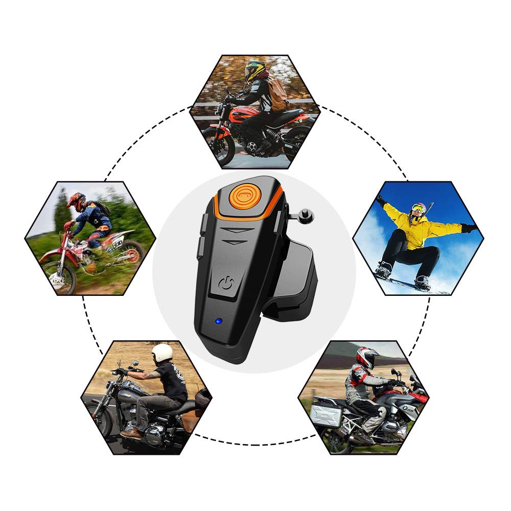 Yaconob BTS2NS Motorcycle Bluetooth Snowmobile Helmet Bluetooth Headset, 1000m Helmet