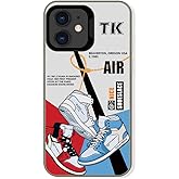 Cairiocoin Cool Vintage Sneakers Case Compatible with iPhone 11 for Boys Men, Hot Off Classic Sport Shoes White Red Blue, Non-Slip Shockproof Protective Rubber Phone Cover