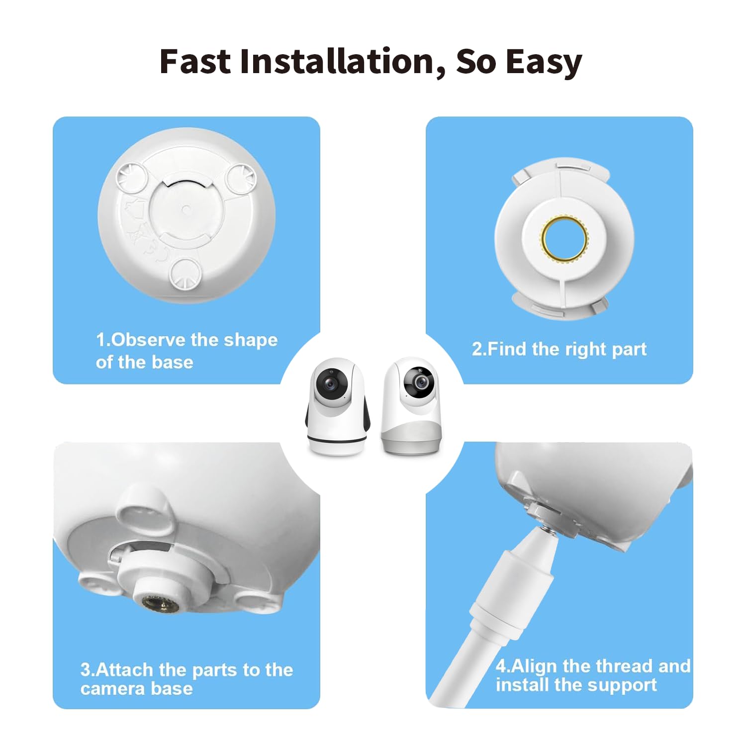 Babyphone Halterung für HelloBaby HB65/HB6339/HB66/HB6550/HB248/HB6558/HB40, Flexible Baby Kamera Holder für VTimes VT302, 360° Babyfone Baby Monitor Mount, Kompatible mit HelloBaby Babyphone 2