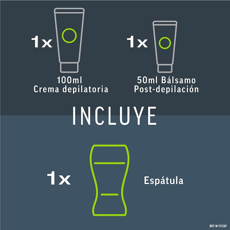 Men Kit de Depilación para Zonas Íntimas del Cuerpo, Crema Depilatoria Hombre y Bálsamo Post-Depilación, Color Gris, Juego de 2 piezas