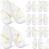 JenPen 7 Pairs Bridesmaids Slippers Women's Cross Band Fuzzy Bachelorette Party Slippers for Wedding Bridal Party