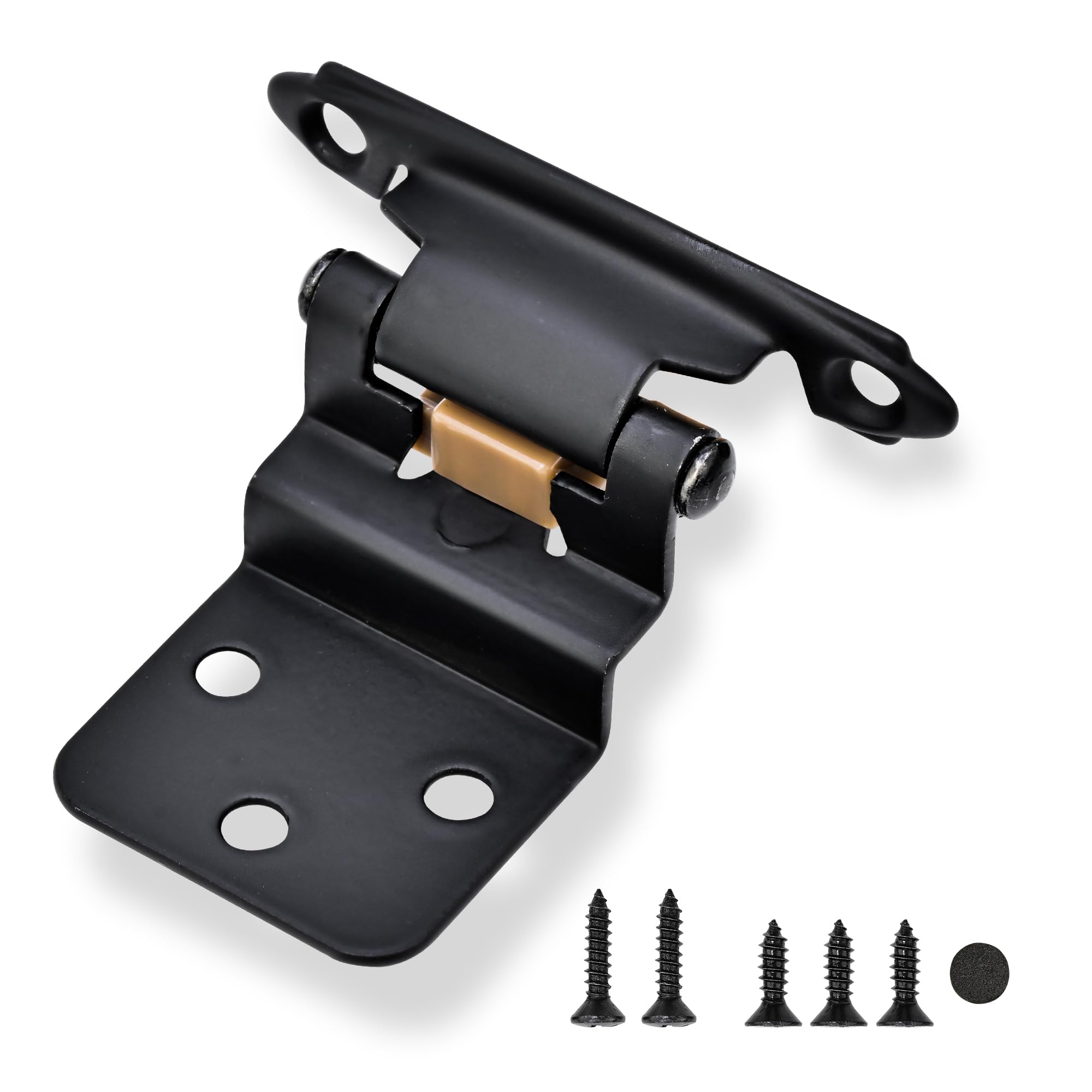 Photo 1 of 10 Pack 5 Pairs 3/8" Inset Cabinet Door Hinges - Matte Black Offset Self Closing Hinges