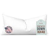 Pillowflex Synthetic Down Pillow Insert 16x48 in - Karate Chop Pillow | Large Rectangle Sham Form, Plush Polyester Cotton Blend, Cloud-Like Comfort, Clump-Resistant Fill, Smooth Elegant Finish