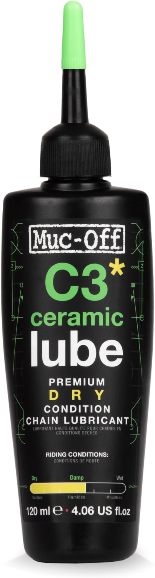 Muc-Off C3 Dry Weather Ceramic Lube 120ml Biodegradable Bike Chain Oil