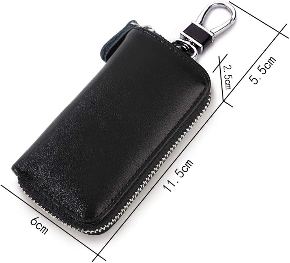 Amazon Zads 本革 キーケース メンズ レザー スマートキーケース キーホルダー 車 キーチェーン 大容量 6連 2つ内側ポケット カード収納 カラビナ付き ブラック Zads キーケース