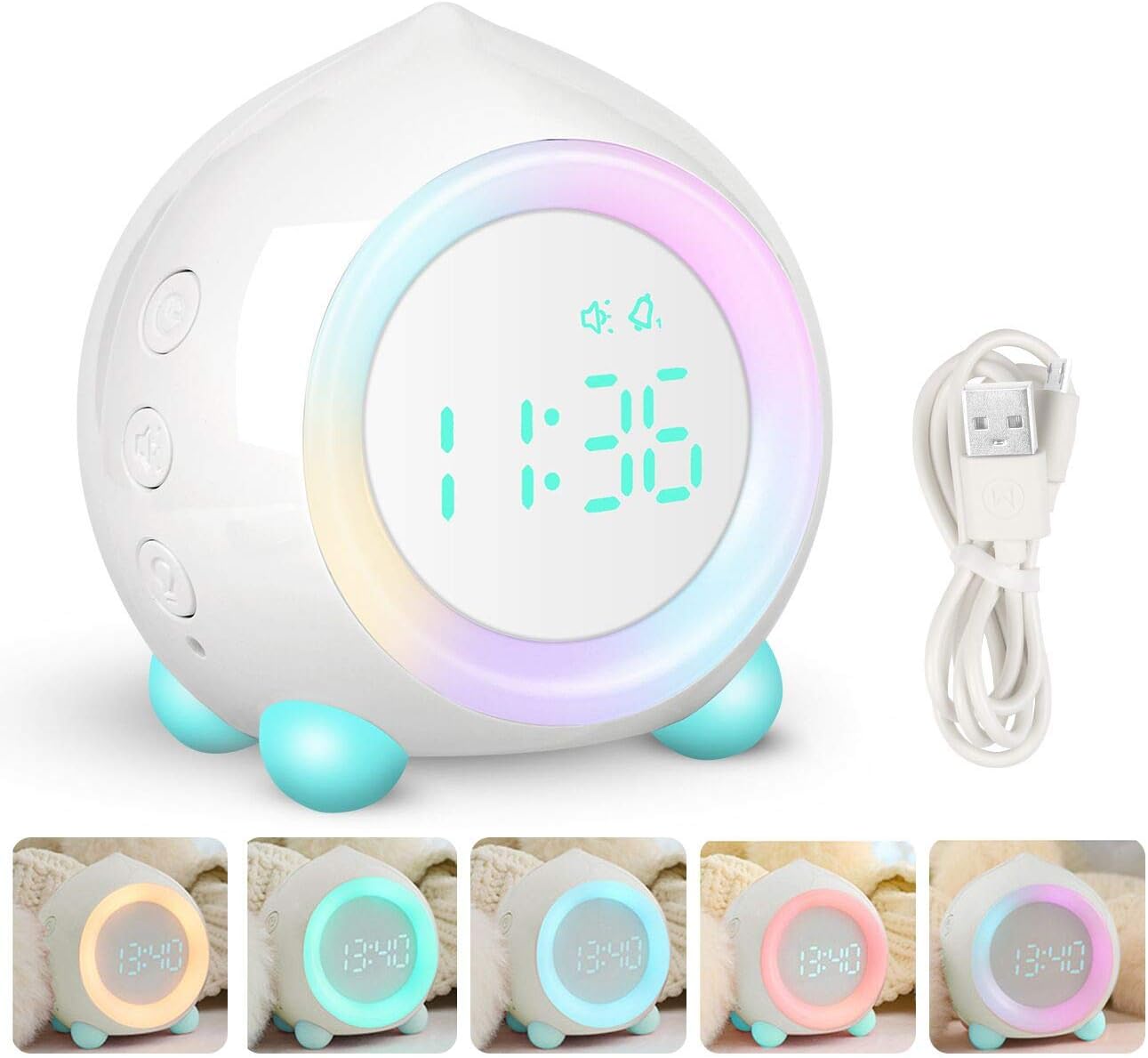 MGRETT Peach Kids Alarm Clock, Digital Alarm Clock with Wake Up Light