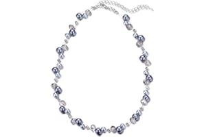 Short Beaded Turquoise Necklace For Women - Fashion Jewelry with Pearl and Crystal Bead, Birthday Gifts For Women