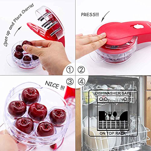 MY LIFFRI Cherry Pitter 6 Cherries, Professional Cherry Stone Remover