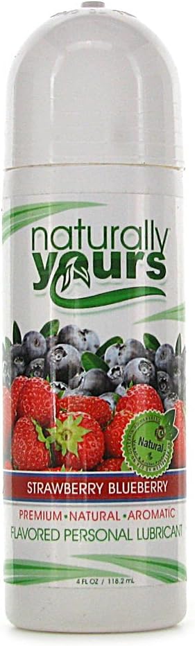 Nature Lovin Lubricants Naturally Yours Strawberry Blueberry Flavored Lubricant, 4 Fluid Ounce