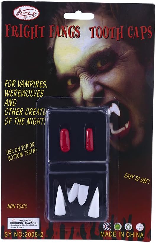 Dahlonega Horror Scary Vampire Teeth Ghost Devil Halloween Party Cosplay without Glue ( 6 pieces)