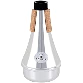 ROWELL Trumpet Mute, ABS Straight Trumpet Mute,Lightweight Practice Trumpet Mute,Trumpet Acessories for Beginner(Sliver)