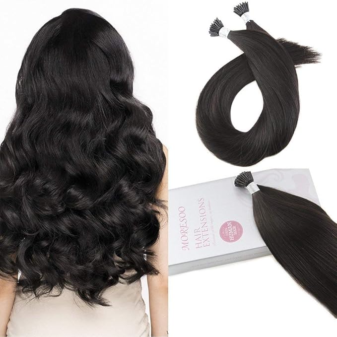 Moresoo 22 Inch Itip Beads Pre Bonded Hair Extensions 1 G/S 50 Grams