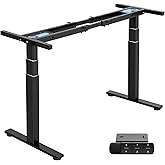 TOPSKY Dual Motor 3-Stage Standing Desk Frame, Electric Height Adjustable Sit Stand Desk Base, Heavy Duty 300 lb Capacity, Fi