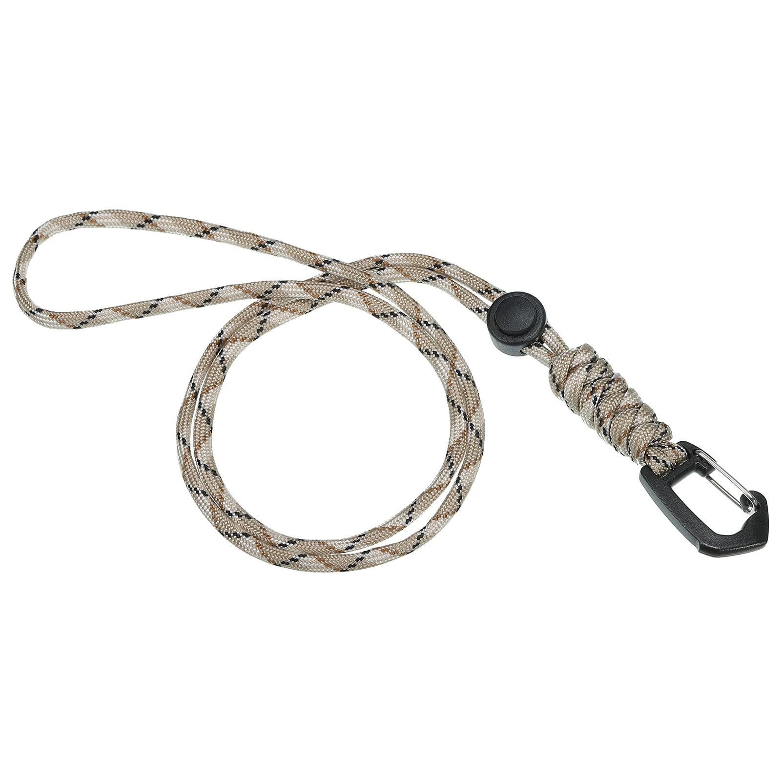 PATIKIL Badge Lanyard 18.8 Inch, Necklace Keychain Cord Metal Clasp Hook Ring Strap for Keys Whistle ID Card Badge Holder, Camo Apricot