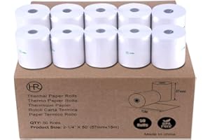 Thermal Paper 2 1/4" x 50' POS Receipt Paper , 50 rolls Cash Register Roll By Hapaper Brand (50 Rolls)