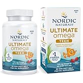 Nordic Naturals Ultimate Omega 2X Teen, Strawberry - 60 Mini Soft Gels - 1120 mg Total Omega-3s with EPA & DHA - Brain Health, Positive Mood, Social Development, Learning - Non-GMO - 30 Servings