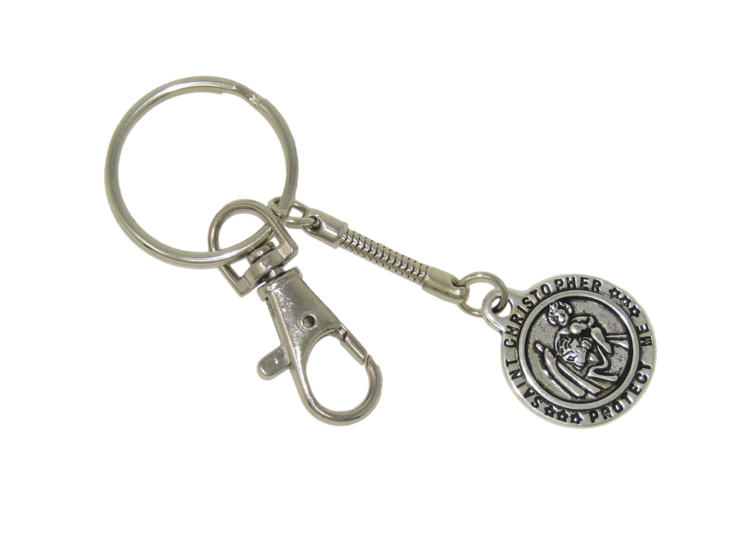 Jeannieparnell 722 St Christopher Charm Keyring - Good Luck & Protection for Travelers Handmade