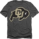 University of Colorado Official Distressed Primary Unisex Adult Heather T Shirt, Charcoal Heather, Medium
