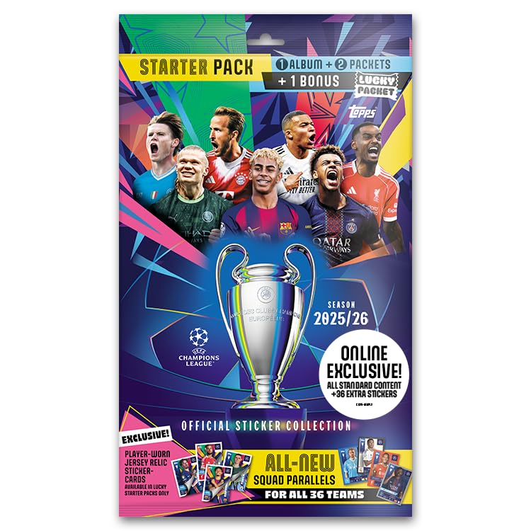 Champions League Stickers 25/26 - Starter Pack - Online Exclusive (a 76-Page Album Plus 55 Stickers).