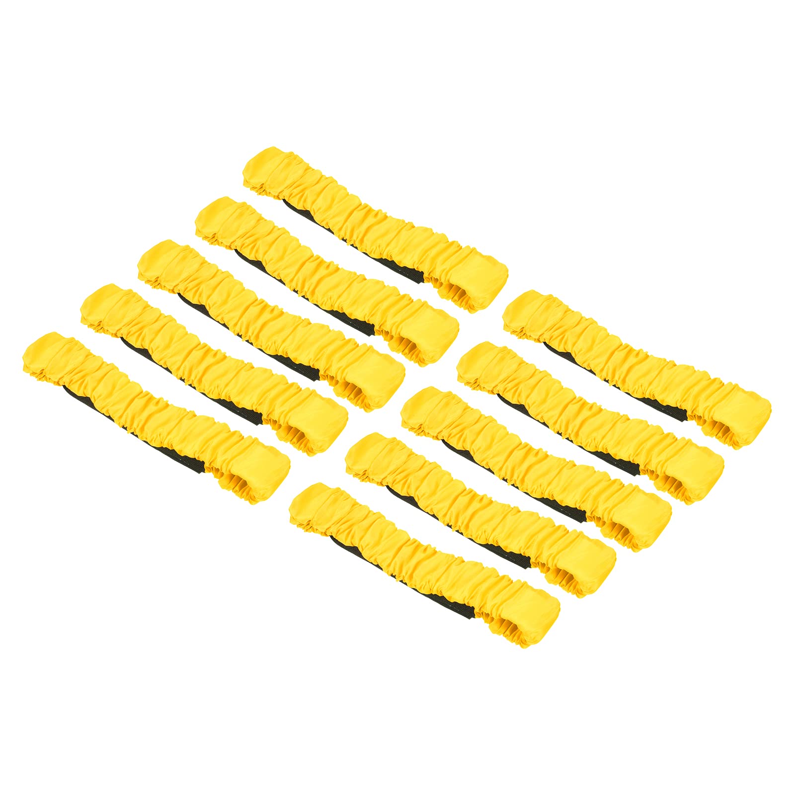 PATIKIL 3 Legged Race Bands, 10 Pack Elastic Tie for Outdoor Birthday Party Field Day Carnival Relay Game, Yellow