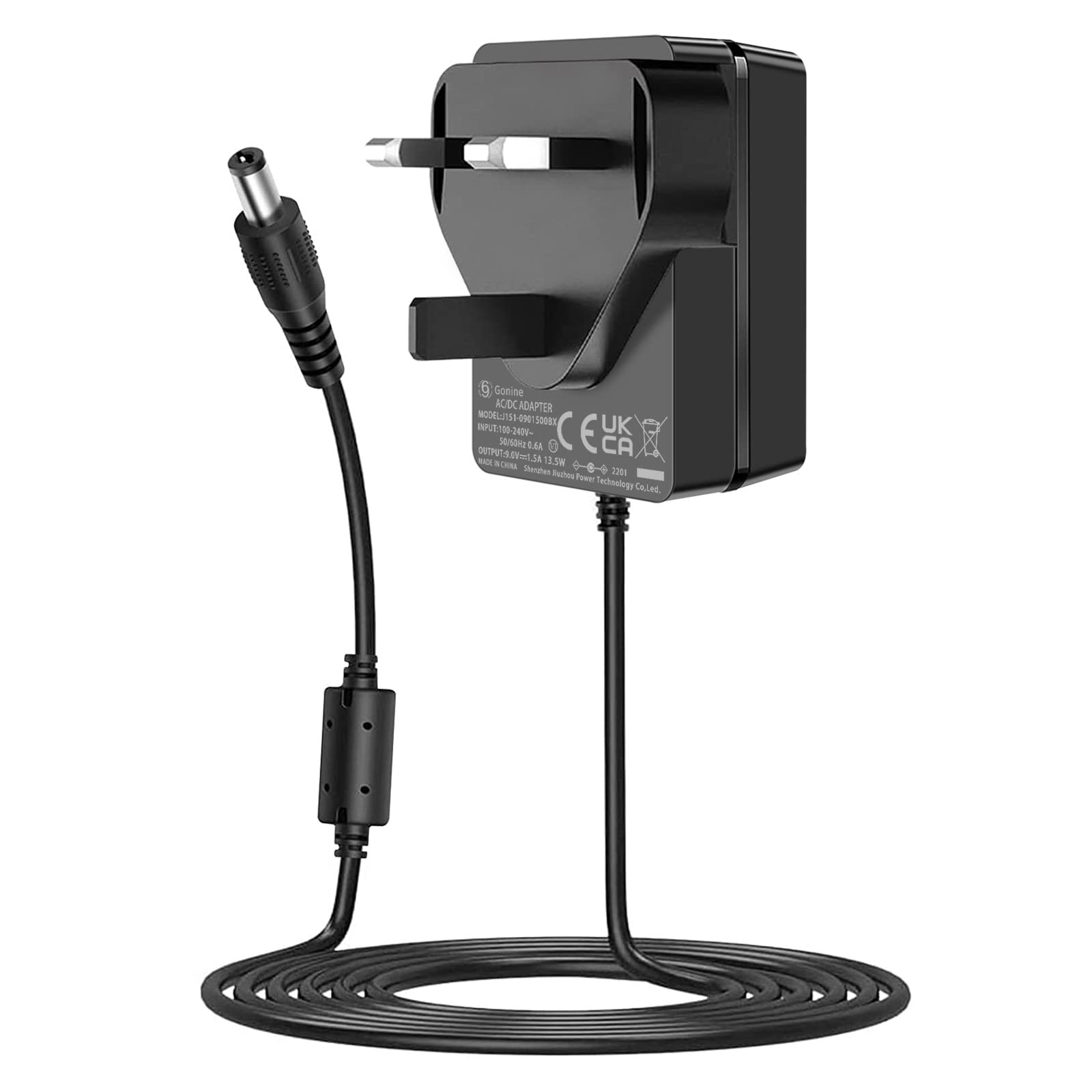 9V 1.5A AC/DC Power Supply Adapter Center Positive 5.5mm x 2.1mm for Arduino Uno R3, Router, Kitchen Scale, Schwinn Bike, Exercise Elliptical Recumbent Upright Trainer,etc.