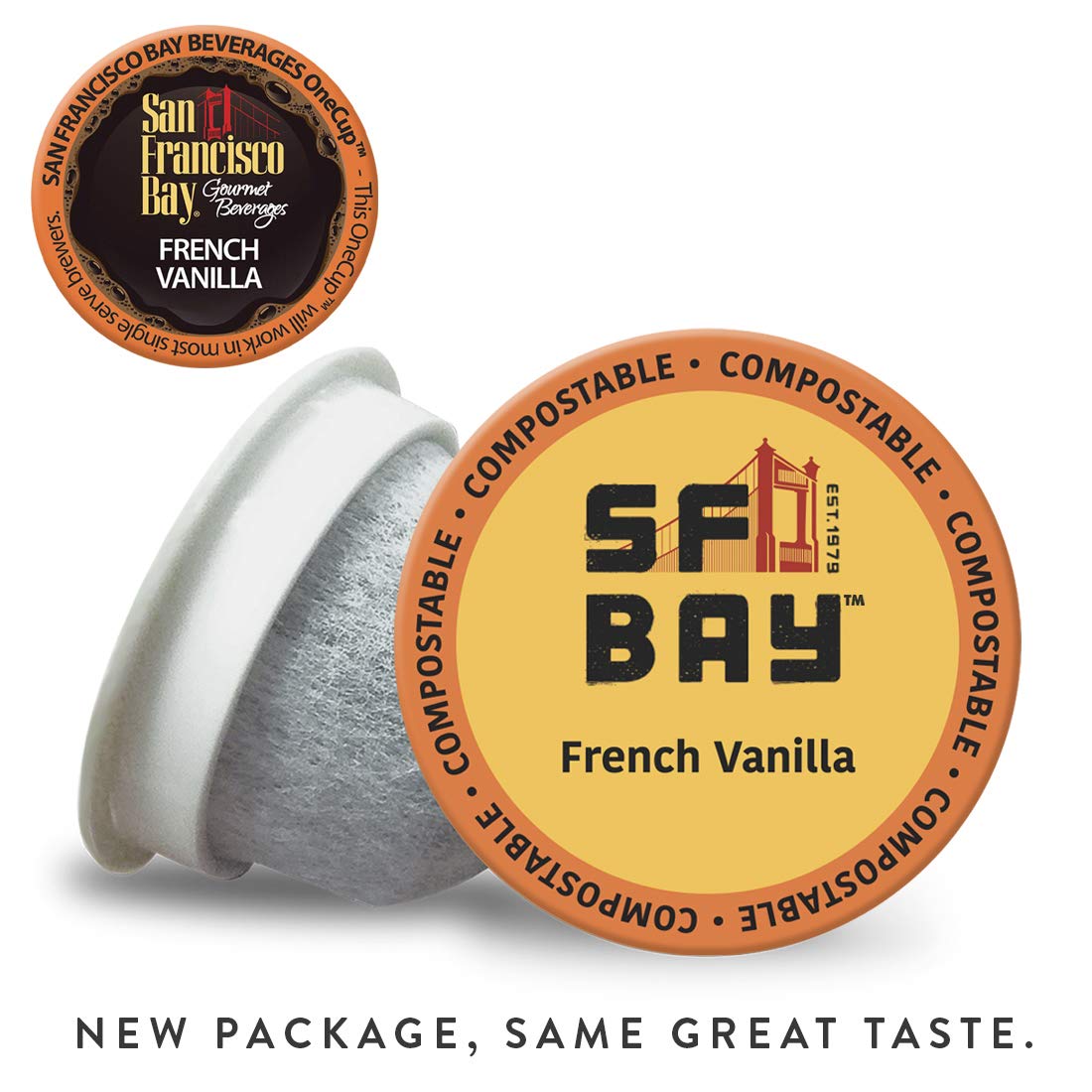 SF Bay Coffee French Vanilla 80 Ct Flavored Medium Roast Compostable Coffee Pods, K Cup Compatible including Keurig 2.0 (Packaging May Vary)