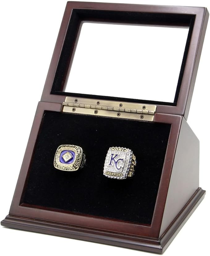 Championship Rings Display Case Box with 2 Holes and
