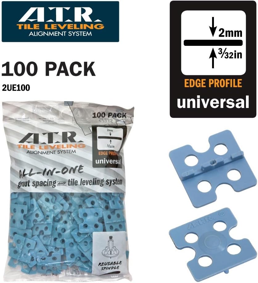 ATR Tile Leveling Alignment System 100 2mm Edge Floors & Walls Spacing Plate by ATR Resolution