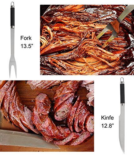 Grilljoy BBQ Grill Accessories Tool Set with 15 can Gray Insulated Cooler Bag - All-in-one BBQ Picnic Cooler Bag - 12pcs Stainless Steel Camping Utensil Kit For Outdoor Grilling - Prefect Gift for Man