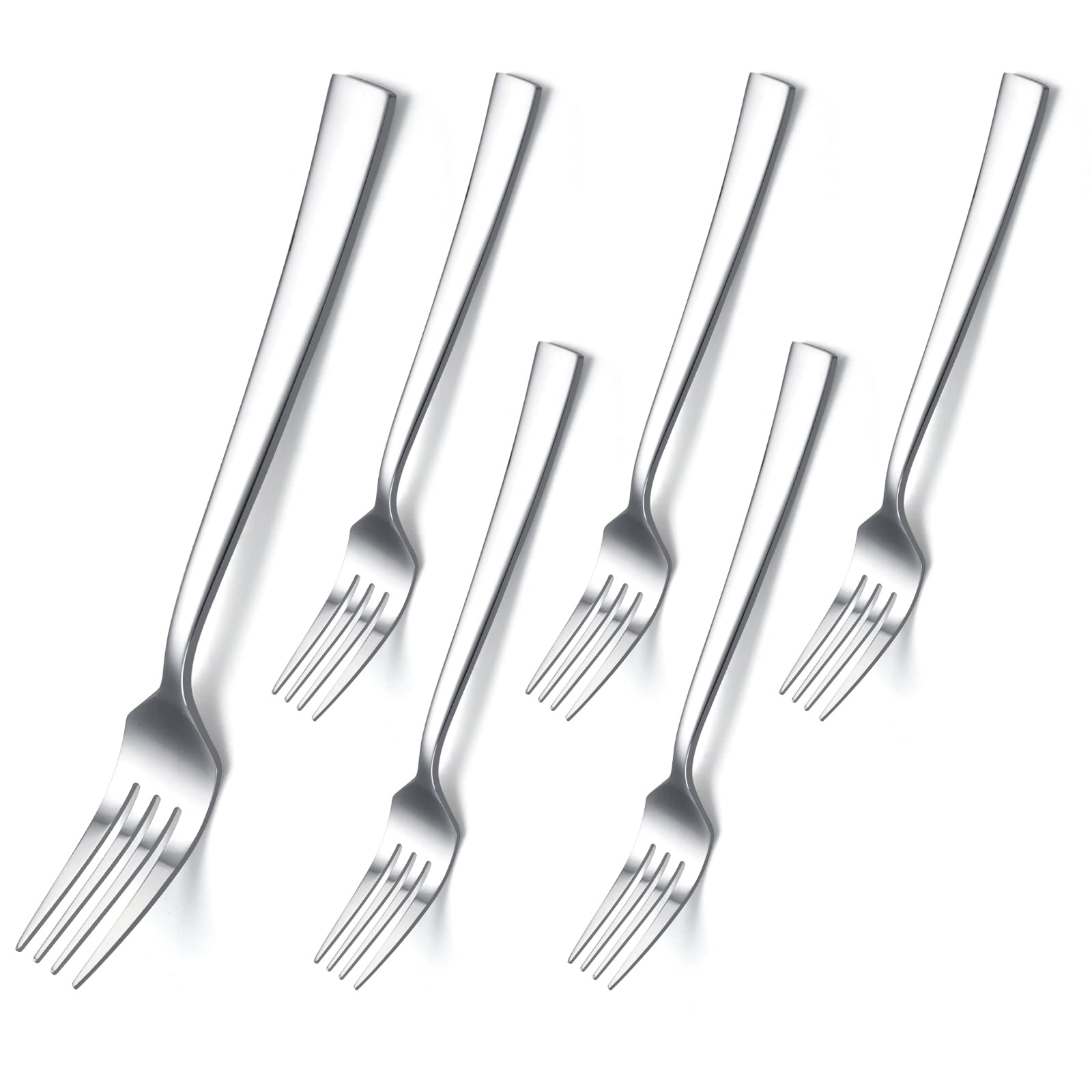 HaWare Large Stainless Steel Dinner Table Forks Set for Home/Kitchen/Restaurant, Square Edge& Mirror Polished, Dishwasher Safe - 20cm, Pack of 6