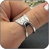 HUASAI Silver Stackable Thumb Rings for Women Knuckle Rings Adjustable Statement Fashion Jewelry Trendy Stuff Gifts Minimalist Chic Ring Set for Her