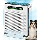 Air Purifiers for Home Large Room Up to 2600 Ft², HEPA Air Purifier with Washable Filter & Air Quality Display, Powerful Turbo Mode Air Cleaner for Pet Hair Odors Smoke Dust, HAP605