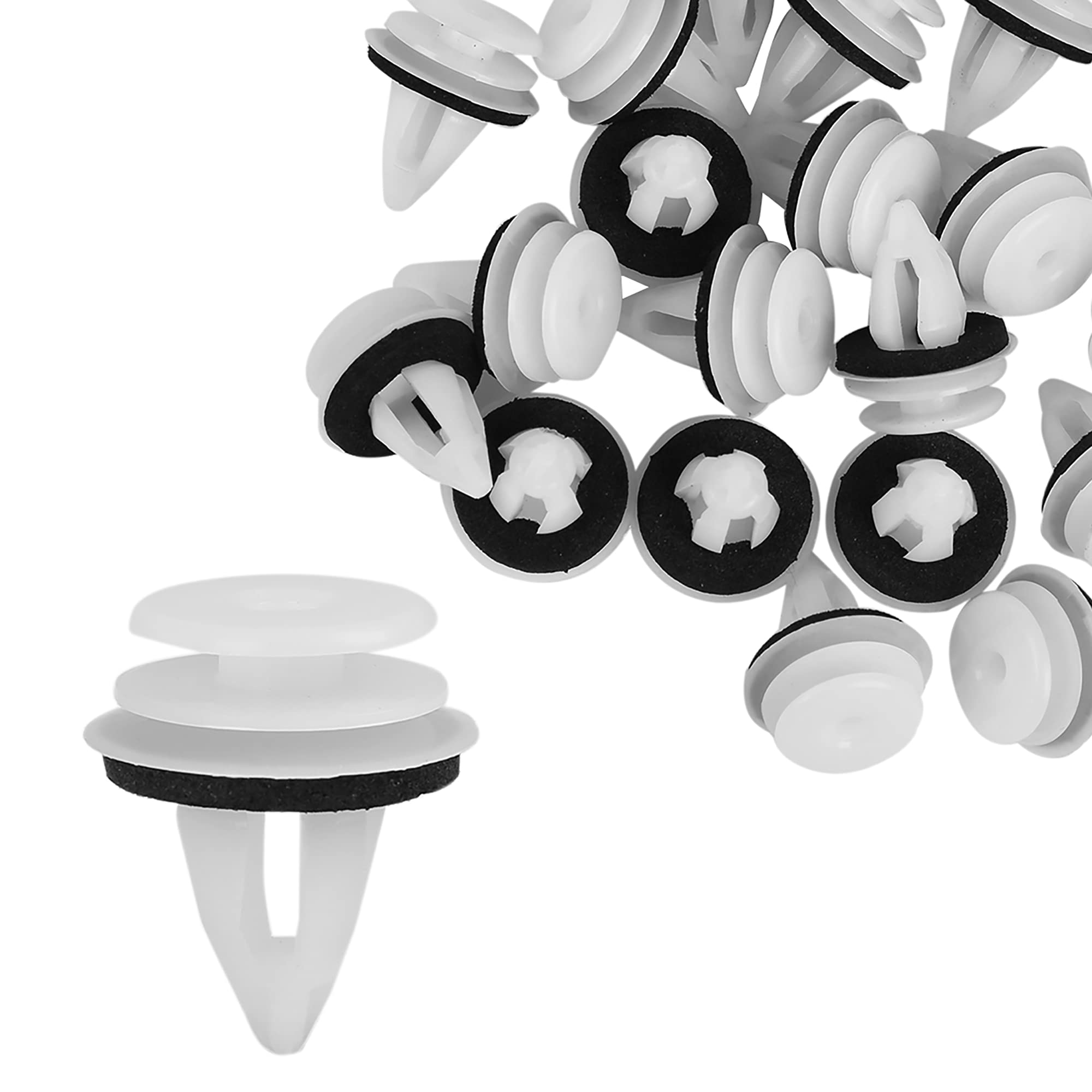 X AUTOHAUX 20pcs Car Plastic White Retainer Rivet Fastener Clips 51418224768