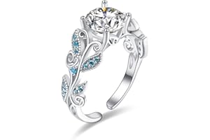 PRAYMOS Birthstone Rings 2 Carat Cubic Zirconia Rings for Women Bridal Round Cut Wedding Engagement Eternity Valentine's Prom