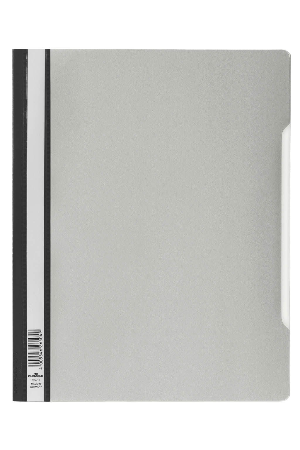 Durable 257010 Quick File with Transparent Cover, Extra Wide, 50 Pieces, Grey