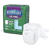 FitRight Ultra Adult Diapers, Disposable Incontinence Briefs with Tabs, Heavy Absorbency, Large, 48"-58", 4 packs of 20 (80 t