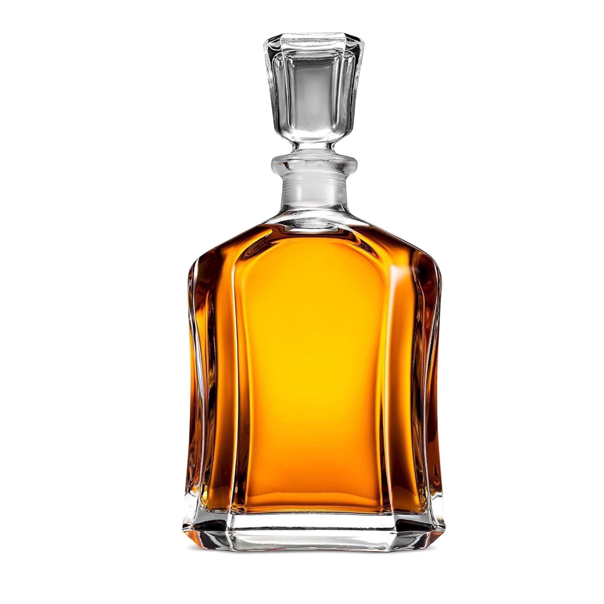 Photo 1 of Bormioli Rocco Capitol Glass Decanter, Airtight Geometric Stopper, 23.75 oz Whiskey Decanter for Wine, Bourbon, Brandy, Liquor, Juice, Made in Italy.