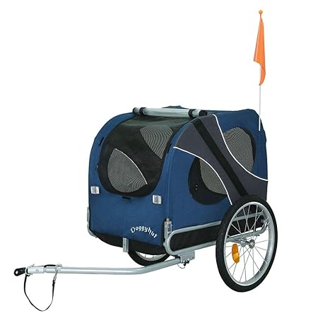 DOGGYHUT EXTRA GROSSER Hundeanhänger Fahrradanhänger Hundetransporter-BLAU NEU 60302-02