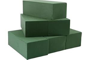 KIMOBER Wet Floral Foam Bricks,Green Foam Blocks for Flower Arrangement, Wedding,Party Decoration, Pack of 6