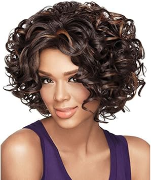 Femme Bouclés Bobo Perruques Perruque De Cheveux Courts