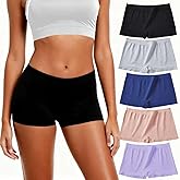 Erwoyia Seamless Boyshort Underwear For Women Panties Nylon Spandex Underwear Stretch Boxer Briefs Pack of 5,S To XXXL
