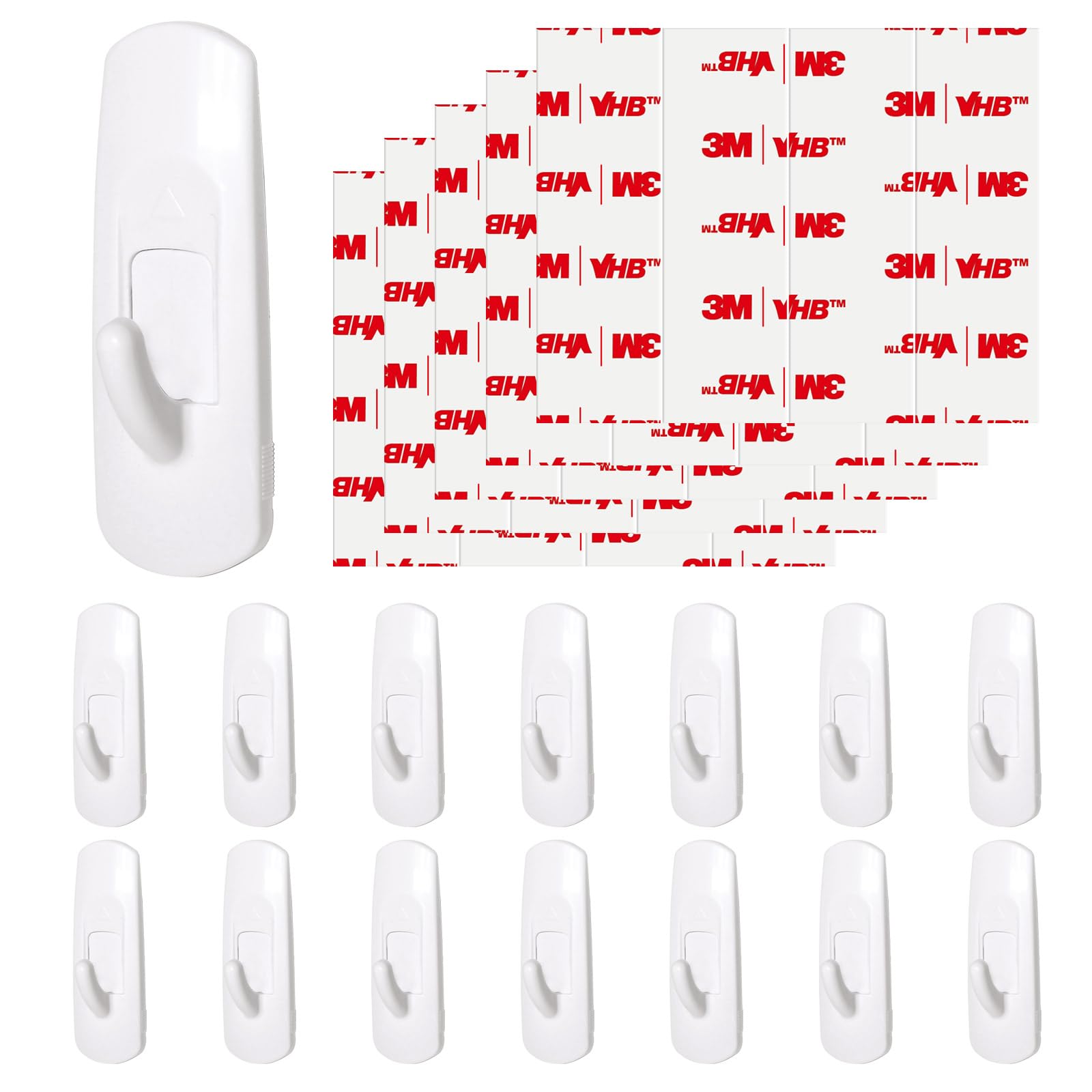 Photo 1 of 14 Large Hooks for Hanging, Adhesive Wall Strips Hooks Heavy Duty, no Damage Sticky Utility with 18 Strips for Bathroom Towel?Coat?Door?Key