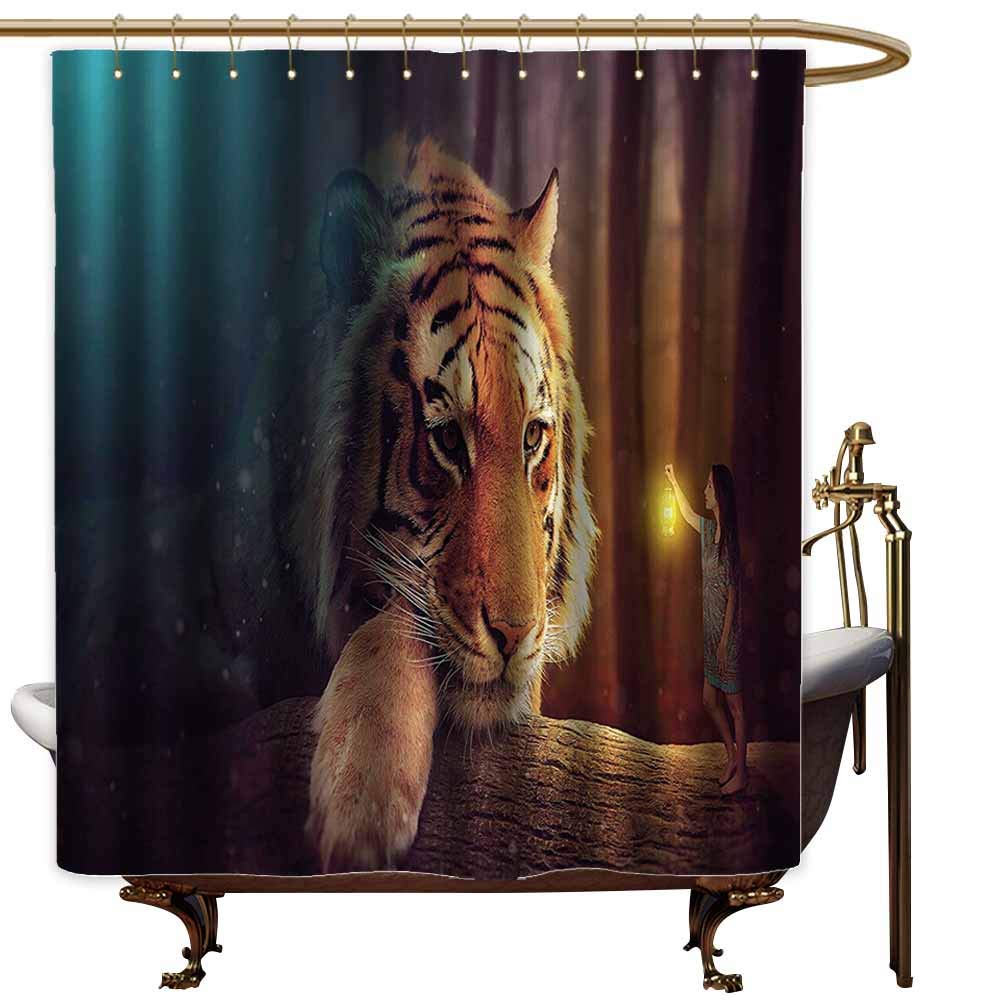 Amazon Com Godves Polyester Fabric Shower Curtain Jungle Young