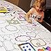 The Coloring Table – Frame Fun Design – Square Tablecloth - Fabric Coloring Tablecloth - Colorable Designs – Washable and Reusable – Coloring Activity for Children and Adults