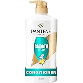 Pantene Conditioner, Smooth and Sleek - Frizz Control with Antioxidants, 72 Hour Smoothness, Nourishing for All Hair Types - Curly, Dry, Color-Treated, Paraben Free, 25.1 Fl Oz