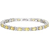 Crysdue Wedding Bridal Bracelets for Brides, Cubic Zirconia Tennis Birthstone Jewelry Gift for Women Prom