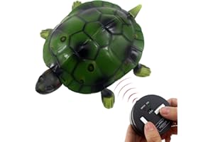 Tipmant RC Turtle IR Remote Control Tortoise Crawl Fake Electric Animal Toy Realistic for Toddler Kids Birthday Gifts (Green)