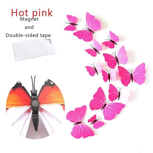 USRGSD Etiqueta De La Pared 12 Unids 3D Mariposa Imán De Nevera ...