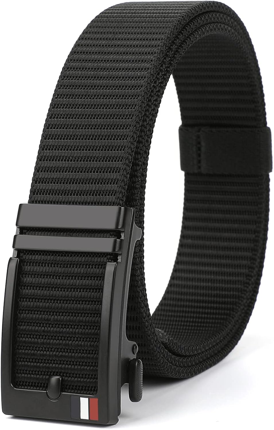 Nylon Ratchet Belt, Mens Golf Belt Casual, Adjustable Trim to Exact Fit, Black: Clothing