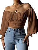 MIRACMODA Womens Cropped Shirt Off The Shoulder